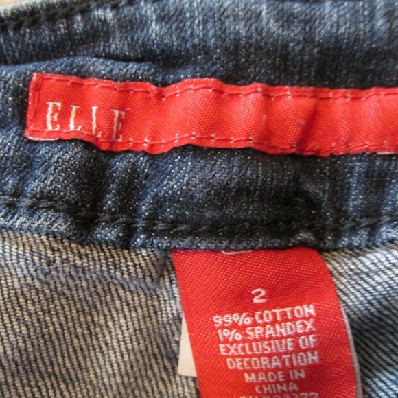 Elle Skinny Cut Off Jeans Womens Size 2 Low Rise Medium Wash Distressed Denim - Picture 4 of 6